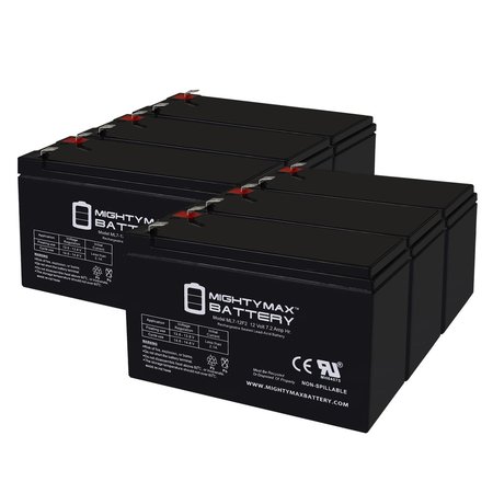 12V 7Ah F2 Replacement Battery for PowerSonic PS-12703822 - 6PK -  MIGHTY MAX BATTERY, MAX3976423